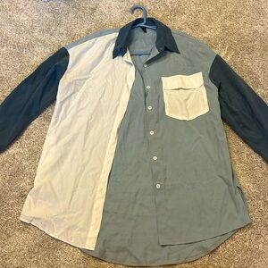 Multi-Color block button up - oversized